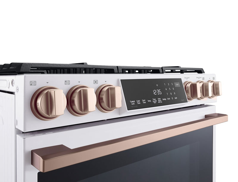 LG Studio 6.3 Cu. Ft. InstaView® Smart Gas Range with Air Fry - Essence White - LSGS6338N