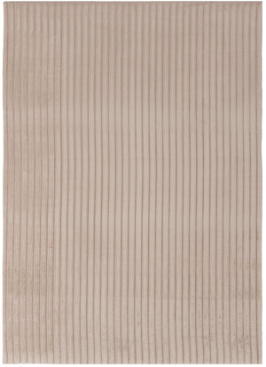Faux Fur Channel Taupe Area Rug with Memory Foam Backing - 7' x 10'