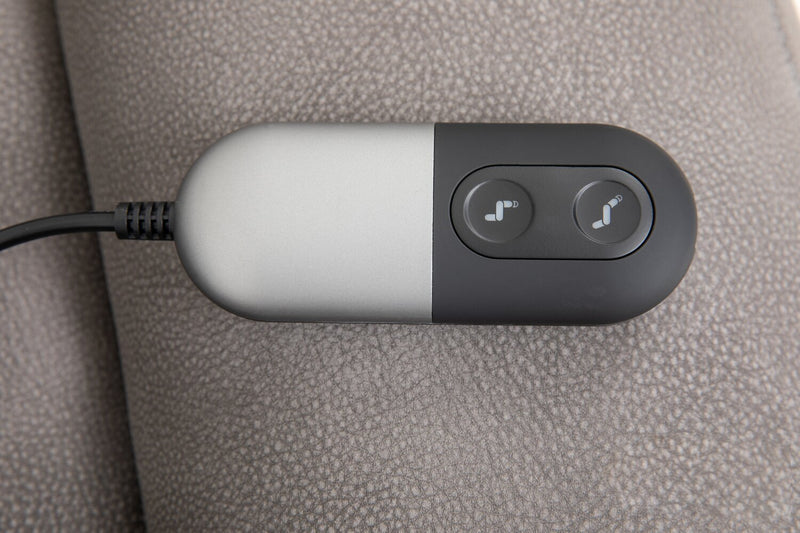 Claire 34\" Leather-Look Fabric Power Lift Reclining Chair - Charcoal Grey