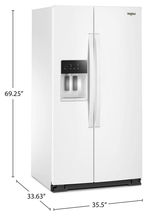Whirlpool 36\" 28.7 Cu. Ft. Side-by-Side Refrigerator - White - WRSF5536RW