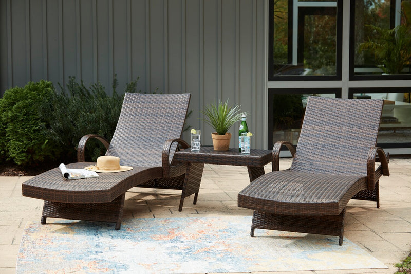 Kelowna Outdoor Patio Set of 2 Loungers - Resin Wicker, UV & Weather Resistant - Brown