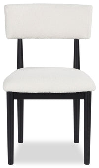 Jolie Dining Chair with Boucle Fabric - White & Black