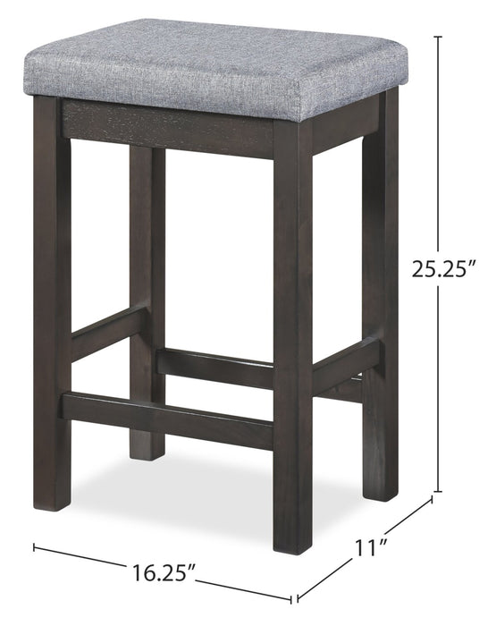 Noah 60” Modern Sofa Table with 3 Counter-Height Stools and USB Ports - Grey