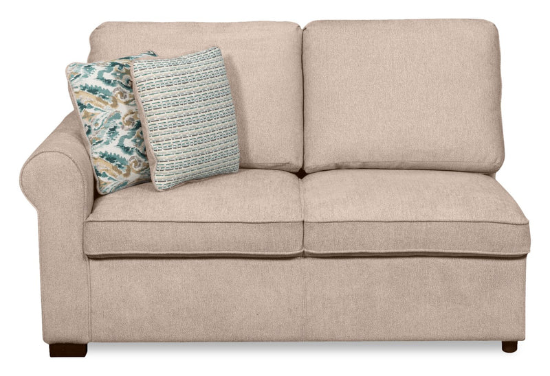 Scott Living Haven 2-Piece Right-Facing Chenille Fabric Cuddler Sectional - Taupe