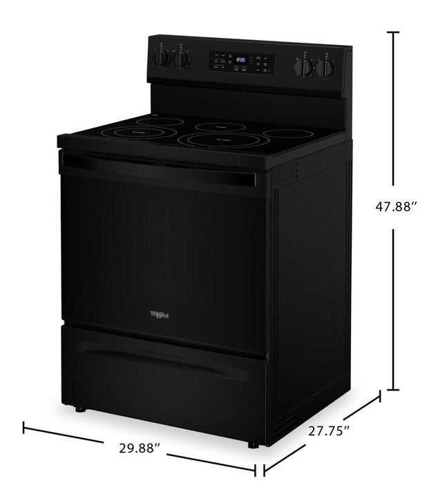 Whirlpool 5.3 Cu. Ft. Electric Range with No Preheat Air Fry - Black - YWFES5030RB