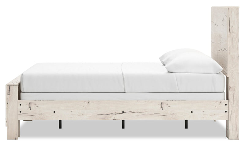 Derekson Panel Bed with Headboard & Frame, Rustic White - Full Size