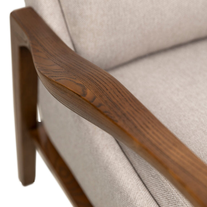 Echo 27.95\" Fabric Accent Chair with Wood Arms and Legs - Beige