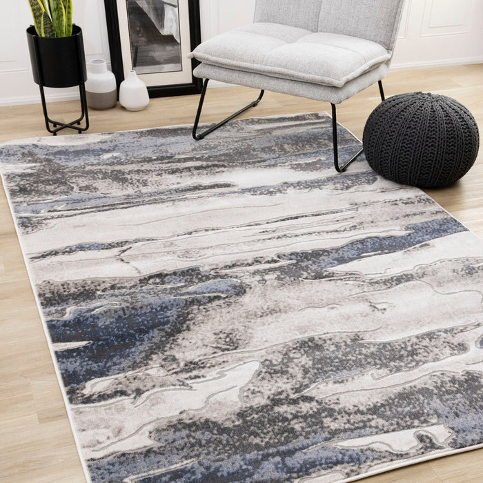Linnie Blue Grey Area Rug - 7'10\" x 10'6\"