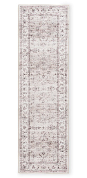 Aylin Ivory Washable Runner Area Rug - 2’ x 7’