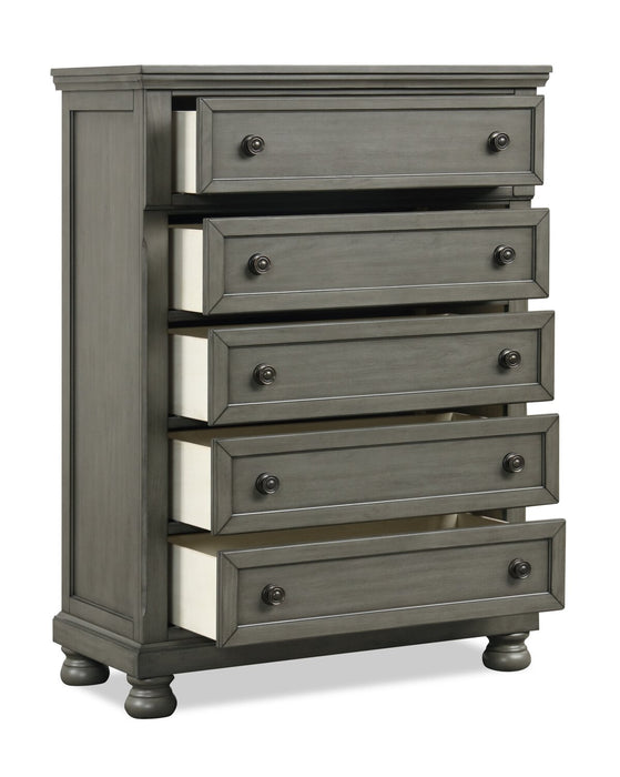 Chelsea Bedroom Chest of Drawers, 5-Drawer, 38\"W x 52\"H - Grey