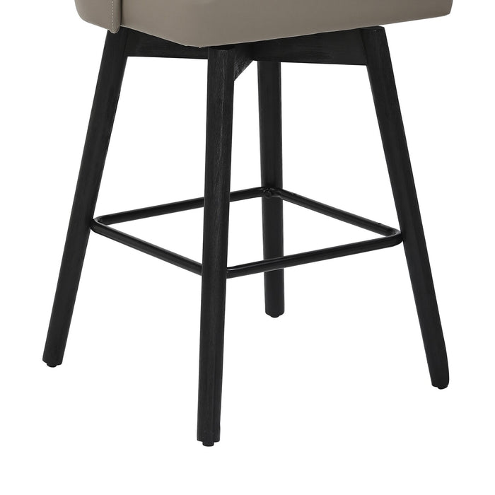 Nash Counter-Height Stool with Swivel Seat, Vegan Leather Fabric, Metal - Taupe