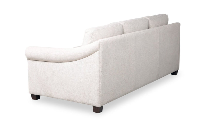Mallie 84\" Chenille Fabric Sofa with Rolled Arms and Wood Legs - Shell White