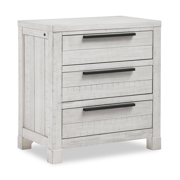 Haven Bedside 3-Drawer Nightstand with USB Port, 26\"W x 28\"H - White