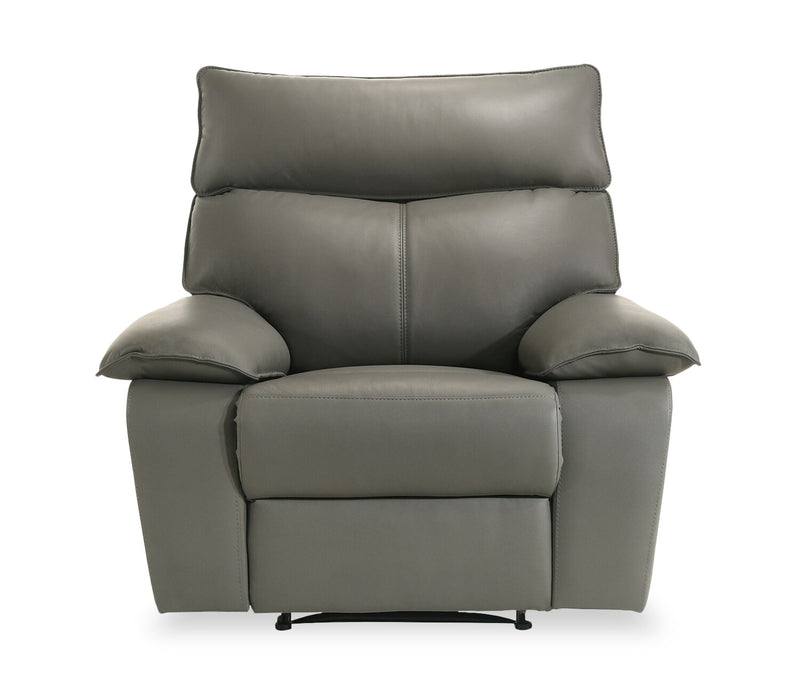 Matteo 42\" Genuine Leather Power Reclining Chair - Aviarah Grey