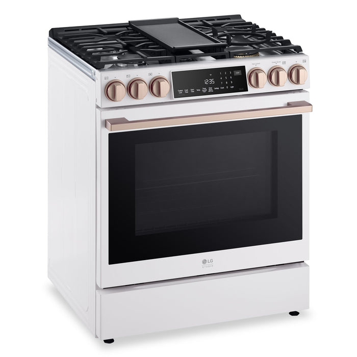 LG Studio 6.3 Cu. Ft. InstaView® Smart Gas Range with Air Fry - Essence White - LSGS6338N