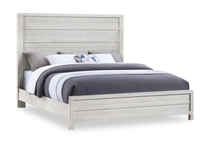 Haven Panel Bed with Headboard & Frame, White - King Size