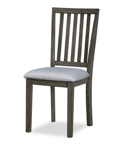 Bryn Dining Chair with Fabric Seat, Slat-Back - Dark Grey | Chaise de salle à manger Bryn avec siège en tissu et dossier à lattes - gris foncé