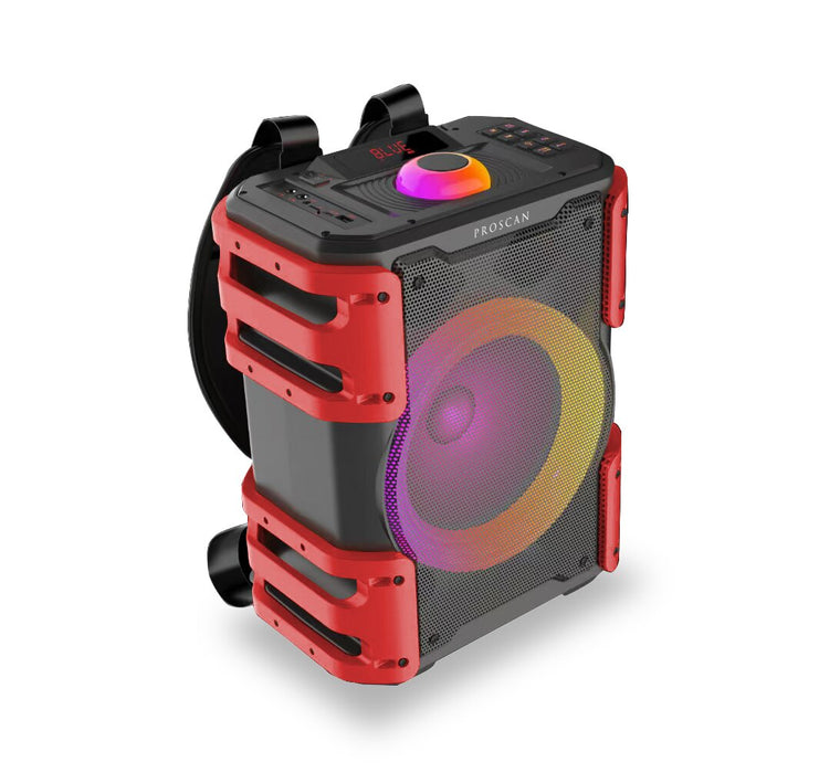 PROSCAN 38W Light Up Backpack Bluetooth Party Speaker (PSP1408-RED)