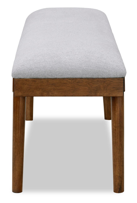 Ember Dining Bench with Polyester Fabric, 59\"W - Grey & Brown