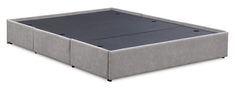 Amos Upholstered Storage Bed Base in Grey Fabric with 3 Built-in Drawers  - Queen Size