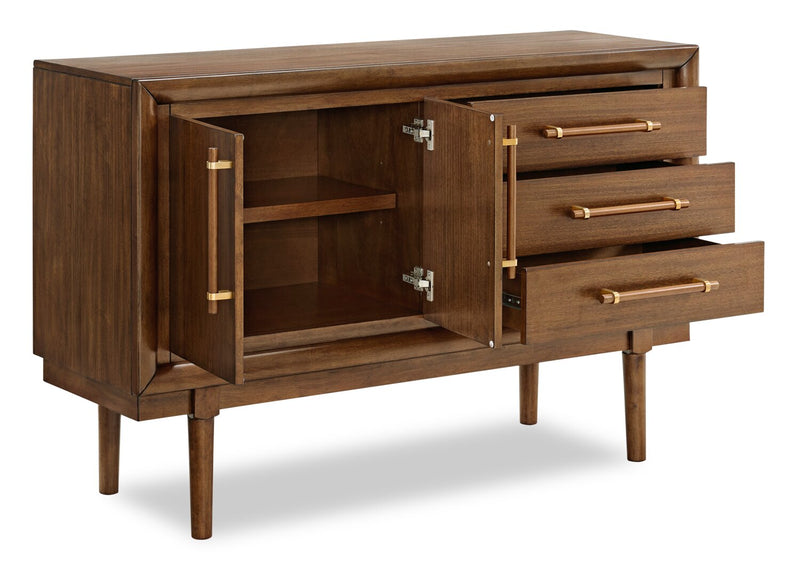 Ember Dining Server with Storage & Drawers, 56\"W - Brown