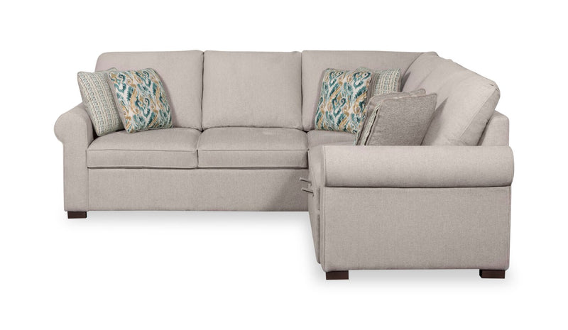 Scott Living Haven 3-Piece Chenille Fabric Sleeper Sectional - Grey