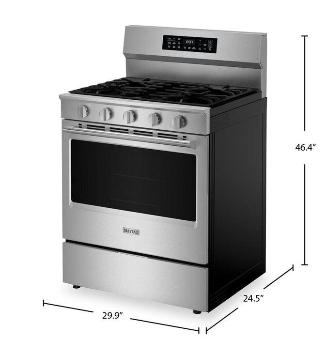 Maytag 30\" 5 Cu. Ft. Gas Range with No Preheat Air Fry - Fingerprint Resistant Stainless Steel - MFGS7030SZ