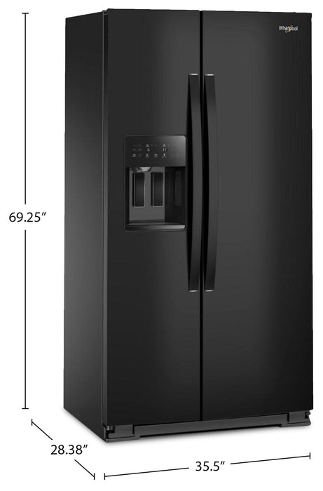 Whirlpool 36\" 21 Cu. Ft. Side-by-Side Refrigerator - Black - WRSC5536RB