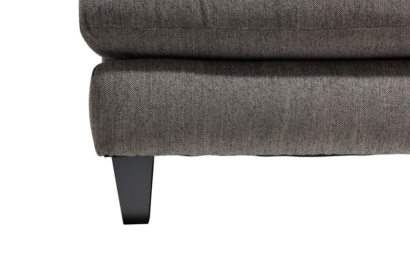 Made in Canada Nofia 58\" Chenille Fabric Loveseat with Two Accent Pillows and Wood Legs - Charcoal Grey