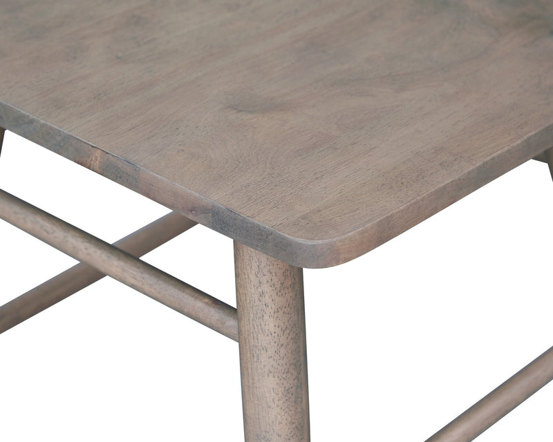 Remi Dining Chair with Curved Slat-Back - Brown