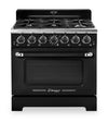 Classic Retro by Unique 36\" 5.2 Cu. Ft. 6-Burner Gas Range with Convection - Midnight Black - UGP-36CR B