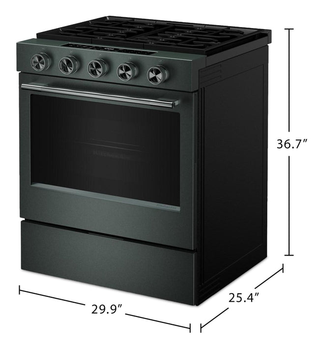 KitchenAid 30\" 5.0 Cu. Ft. Slide-in Gas Range with Convection Modes - Juniper - KSGS530SJP