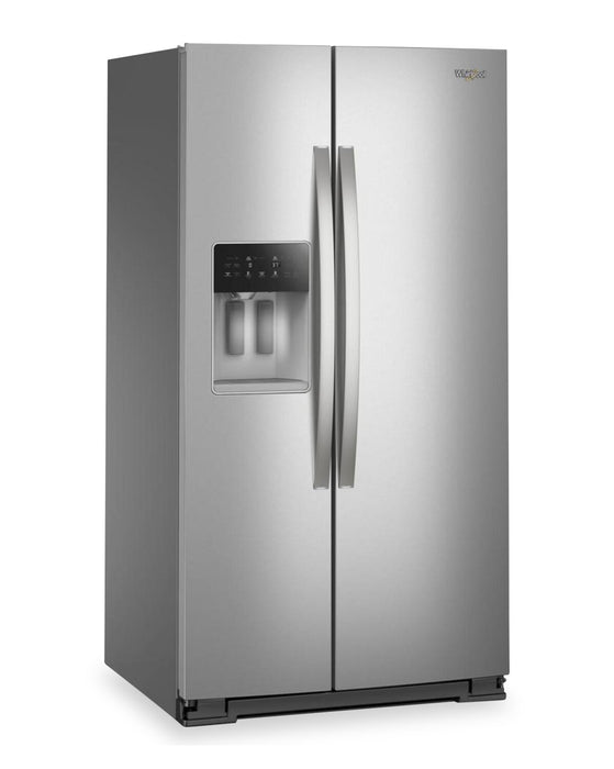 Whirlpool 36\" 28.7 Cu. Ft. Side-by-Side Refrigerator – Fingerprint-Resistant Stainless - WRSF6536RZ