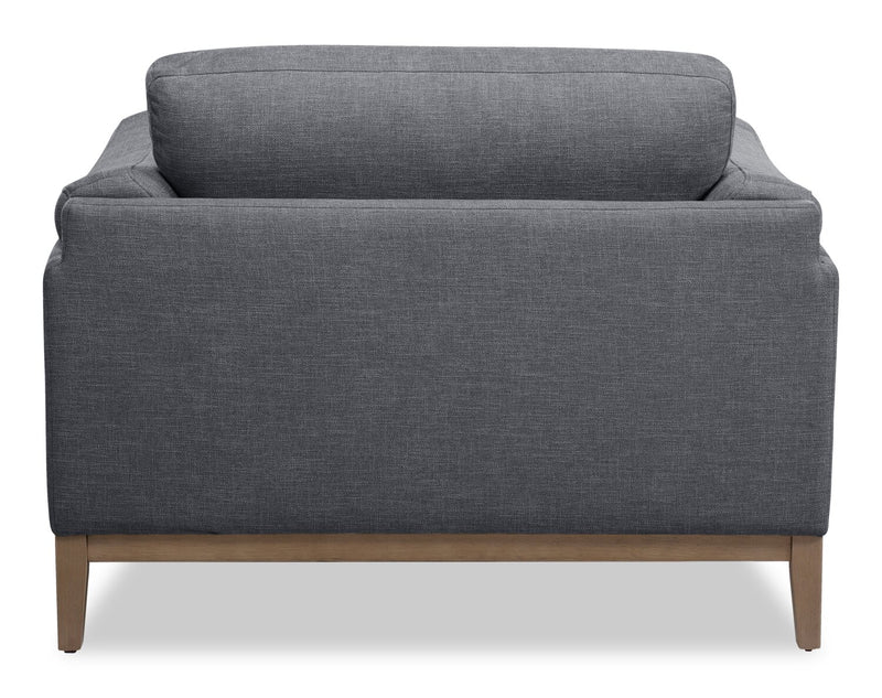 Valley 44\" Fabric Chair with Rubberwood Base and Legs - Pewter