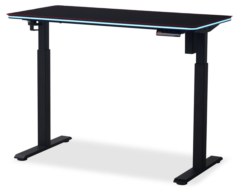 Finch 47\" Gaming Office Desk with Electric Height Adjustment and RGB Lighting – Black