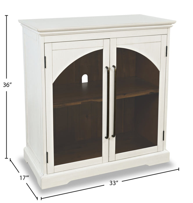 Twyla 33\" Solid Wood Accent Cabinet  with Arched Doors - White