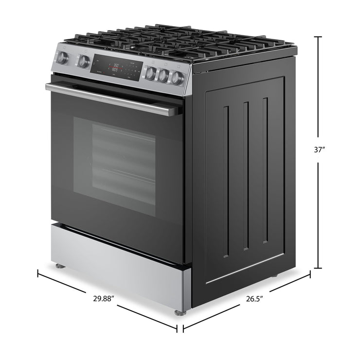 Bosch 30\" 5.8 Cu. Ft. 100 Series Gas Range with Rapid Preheat and Air Fry - Stainless Steel - HGF1050MUC