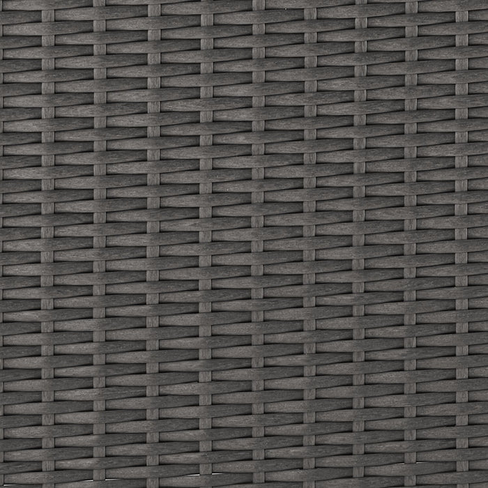 Morris 5-Piece Outdoor Patio Set with 3 Armless Chairs, Ottoman & Chair - Hand-Woven Resin Wicker, Olefin Fabric, UV & Weather Resistant - Grey