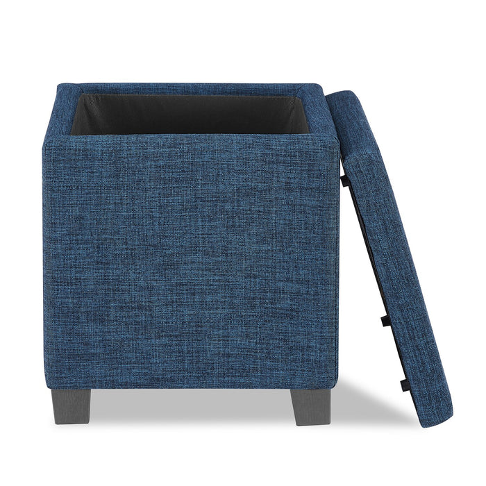 Ottawa 14.75\" Square Fabric Storage Ottoman - Navy