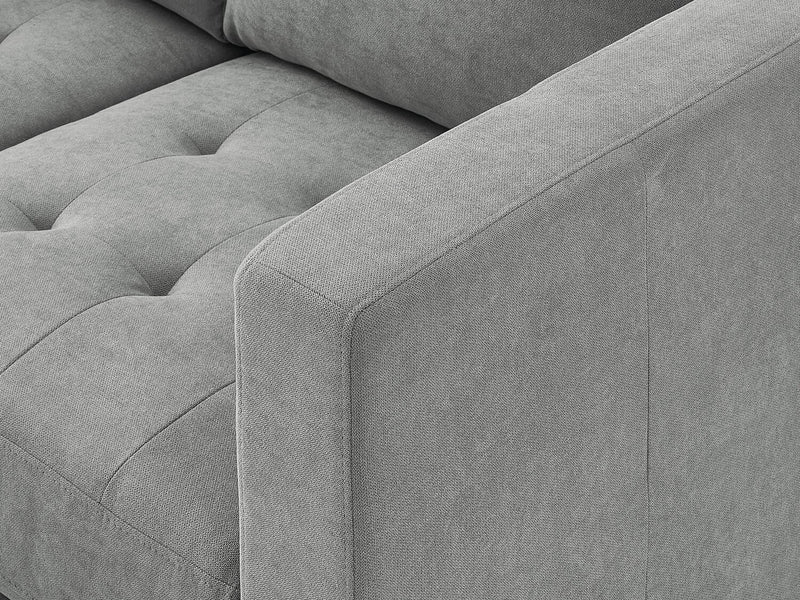 Metro 57\" Fabric Loveseat with Tufted Seat Cushions and Reversible Back Cushions - Grey