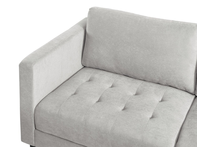Metro 2-Piece Right-Facing Fabric Sectional with Chaise and Tufted Seat Cushions - Neutral