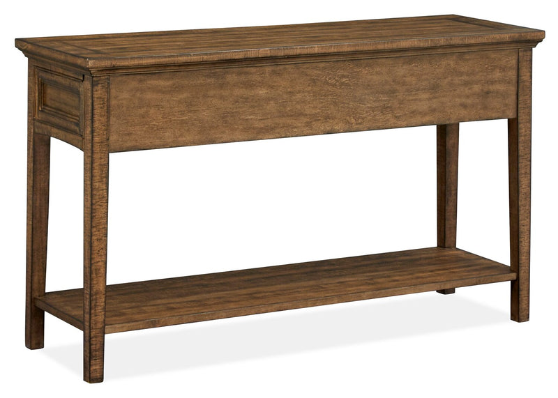Hanson 50” Traditional Pine Sofa Table with Storage - Toasted Nutmeg