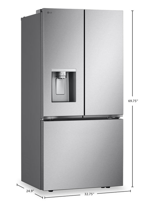 LG 33\" 20 Cu. Ft. French-Door Counter-Depth MAX™ Refrigerator - Smudge Proof Stainless Steel - LF20C6330S