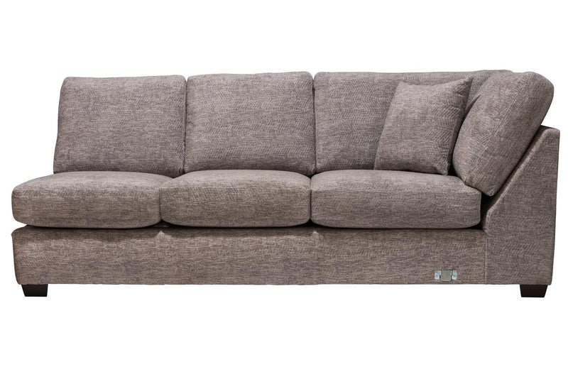 Made in Canada Luxe 3-Piece Left-Facing Fabric Sectional with Removable Cushions - Zaftig Dove Grey