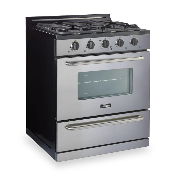 Classic Off-Grid by Unique 30\" 3.9 Cu. Ft. Propane Range with Battery Ignition - UGP-30G OF2 S/S