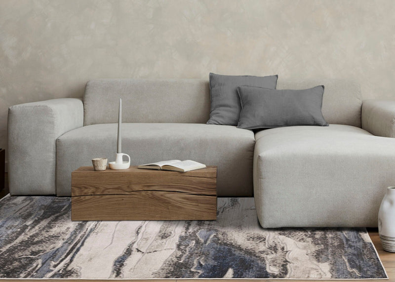 Linnie Blue Grey Area Rug - 5'3\" x 7'7\"