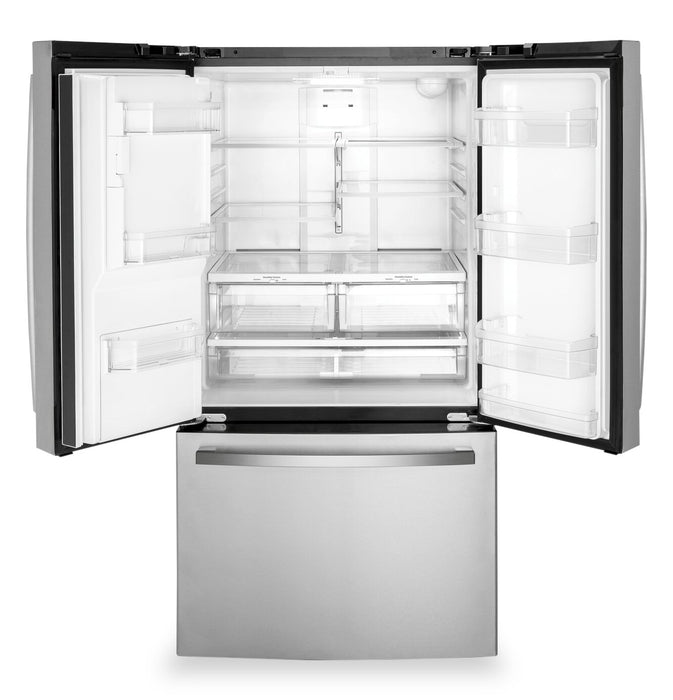 GE 36\" 20.6 Cu. Ft. Counter-Depth French-Door Refrigerator - Stainless Steel - GYE21JYMFS