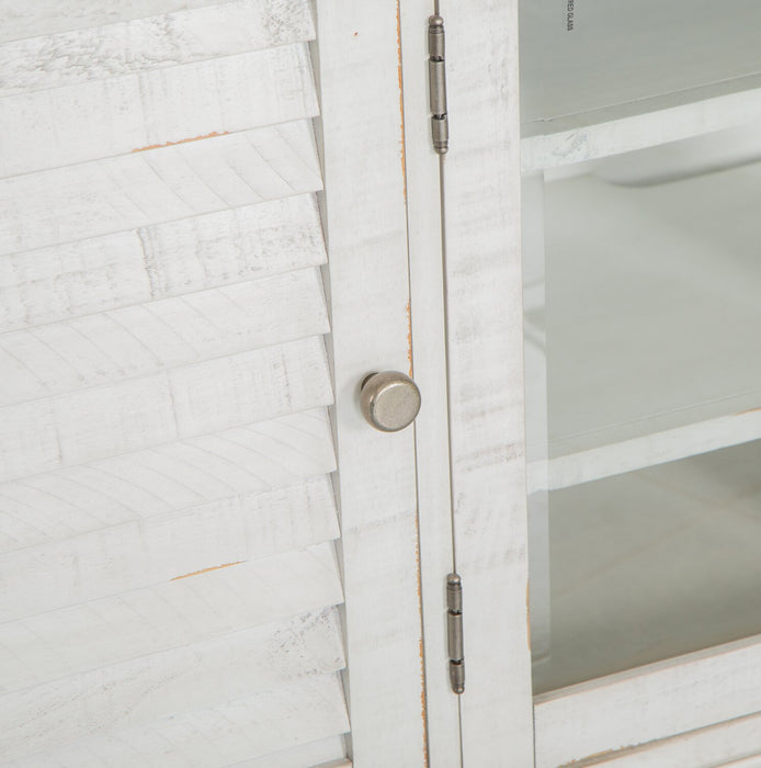 Baron 114\" Rustic 4-Piece Pine Entertainment Centre with Storage and Cable Management for TVs up to 70” - Alabaster