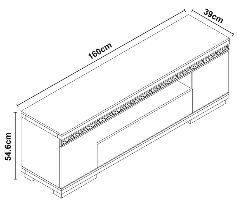Garbo 63\" Modern TV Stand with Storage and Cable Management for TVs up to 70\"- White