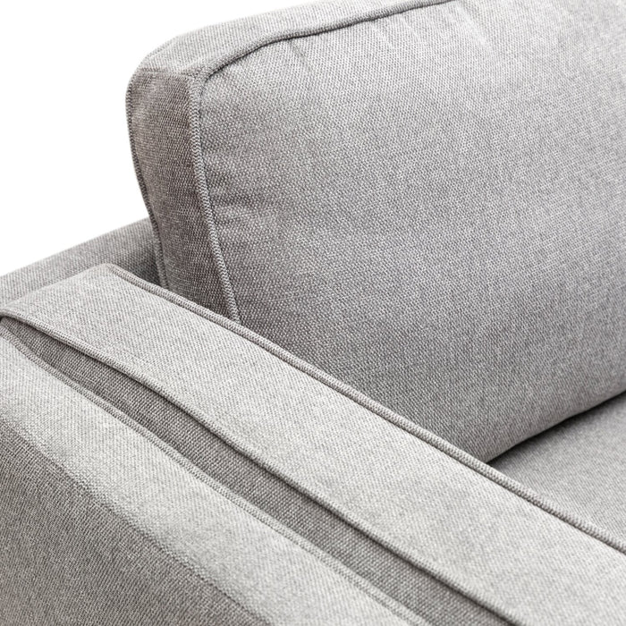 Kort & Co. Kassia 80\" Linen-Look Fabric Condo Size Sofa with Wood Base and Legs - Grey